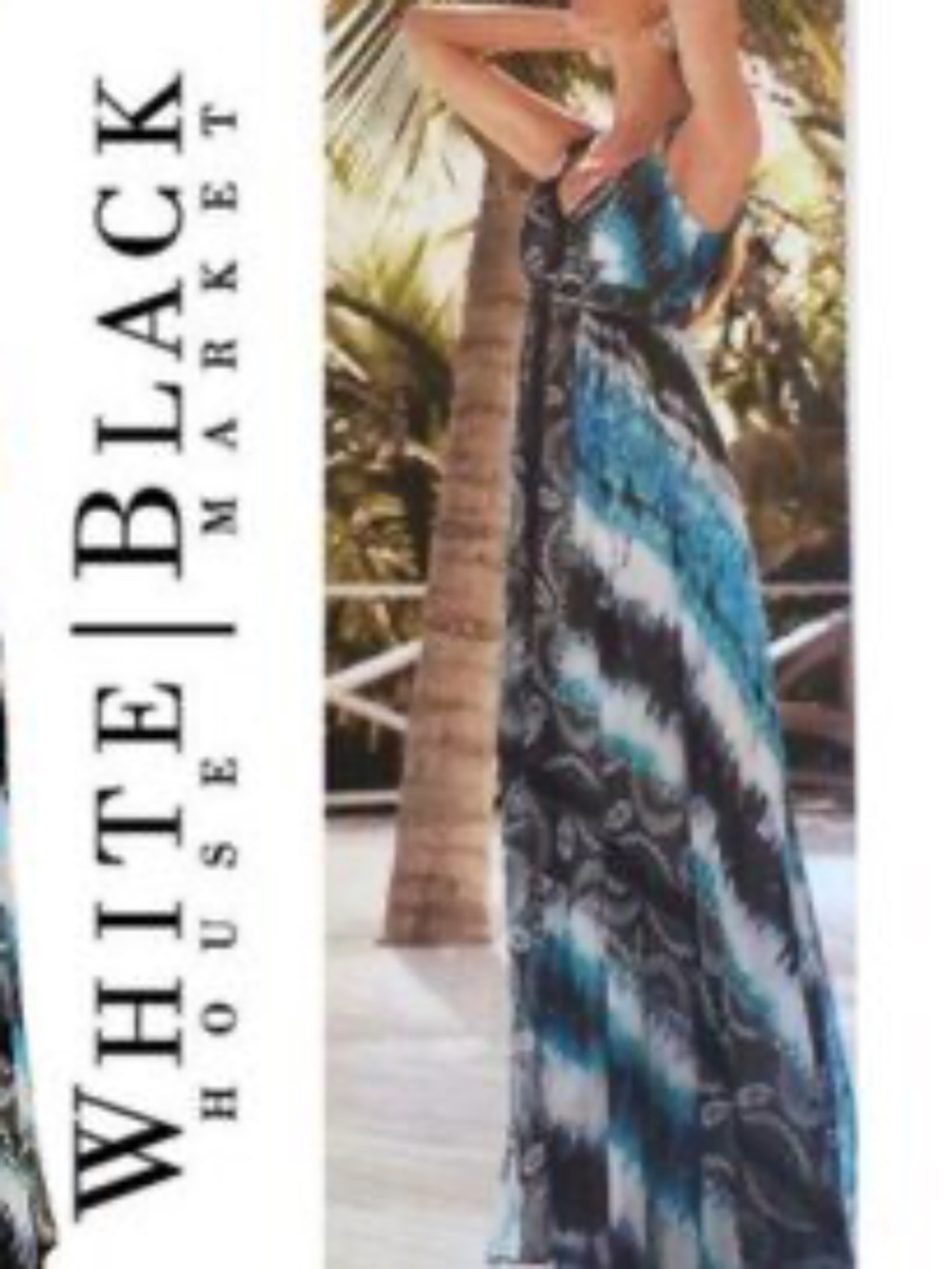 White House Black Market Printed Maxi Dress - size 0 - Picture 2 of 6
